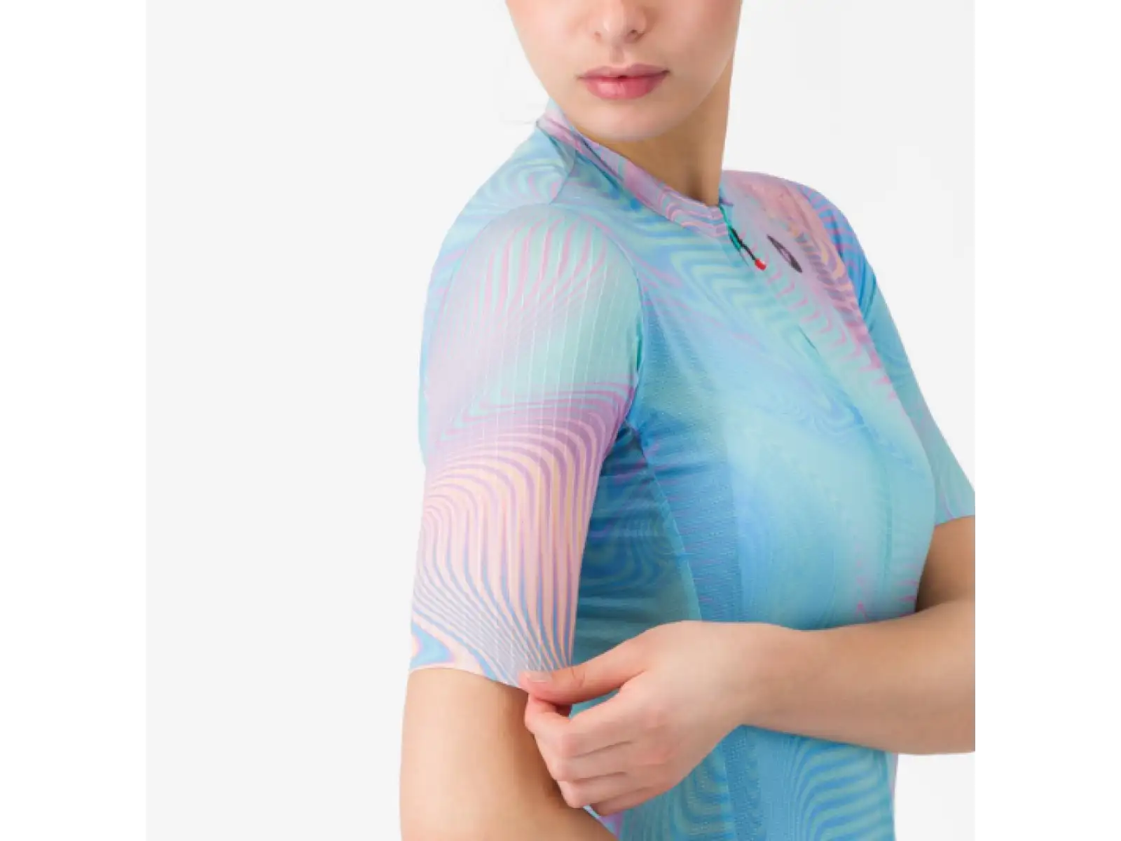 Castelli Cosmic Vortex women's jersey short sleeve Multicolor Pink Green