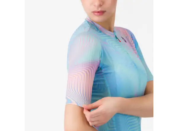Castelli Cosmic Vortex women's jersey short sleeve Multicolor Pink Green