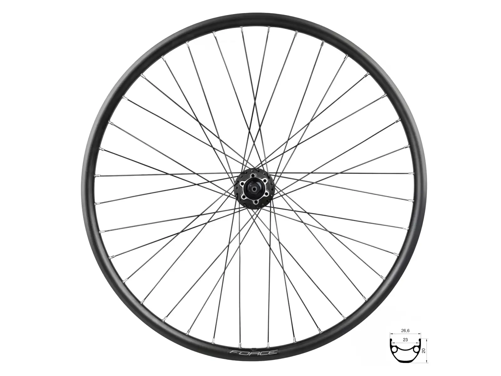 Force XC Disc 559x23 rear spoked wheel FHM475 36 holes