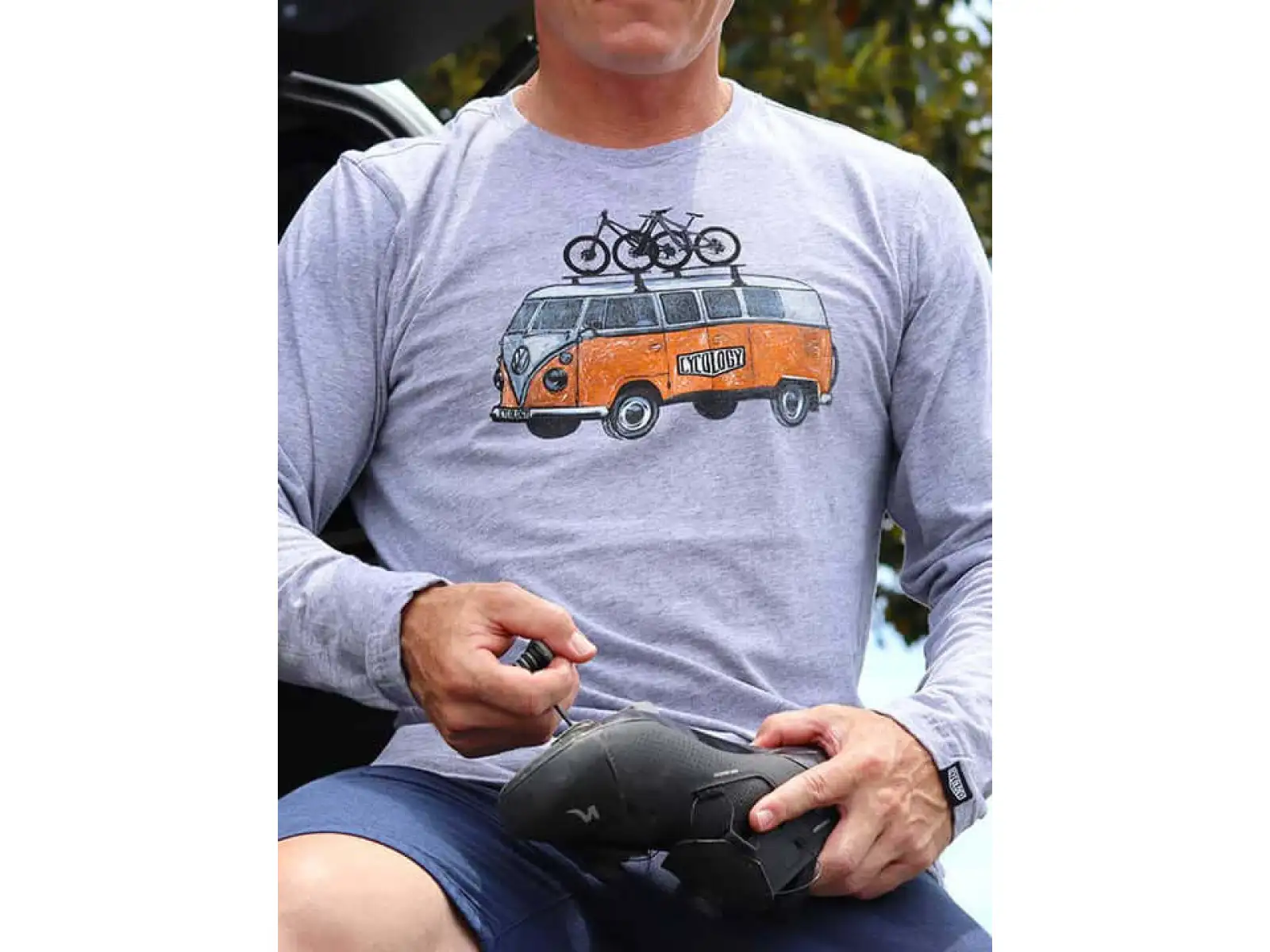 Cycology Road Trip MTB men's long sleeve t-shirt grey size M