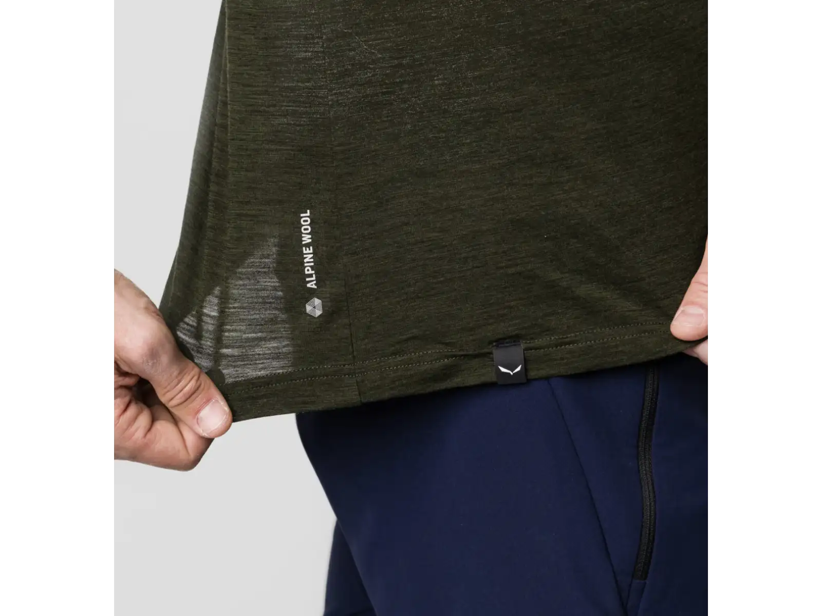 Salewa Eagle Minilogo Alpine Merino men's T-shirt short sleeve Olive Green