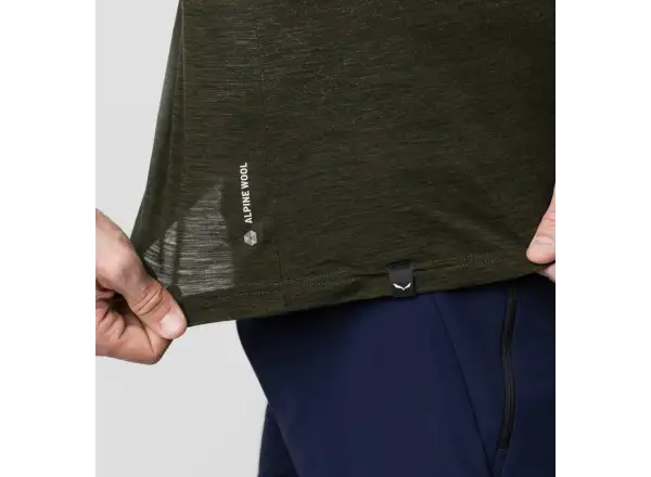 Salewa Eagle Minilogo Alpine Merino men's T-shirt short sleeve Olive Green