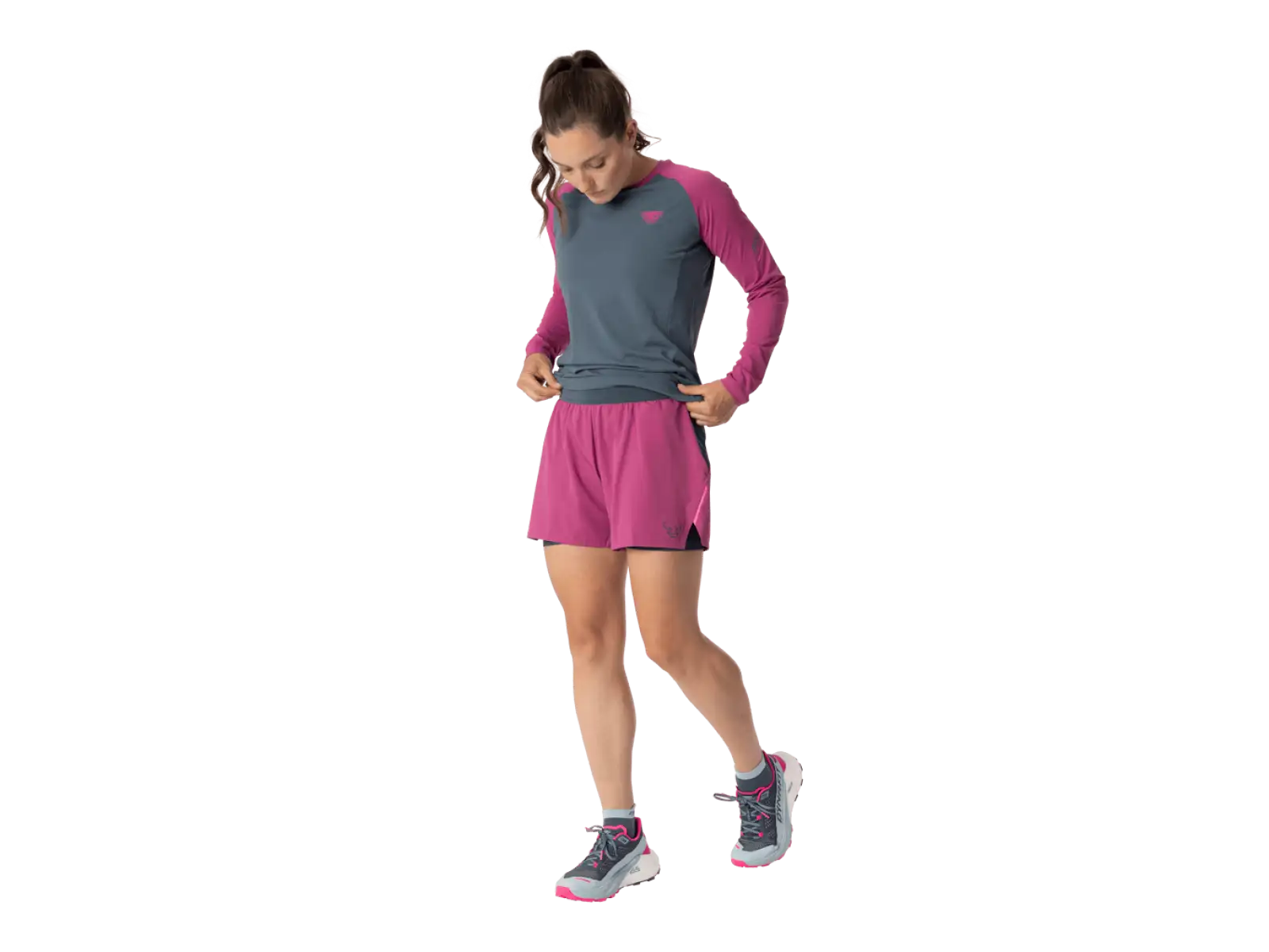 Dynafit Alpine Pro 2in1 women's running shorts Magenta