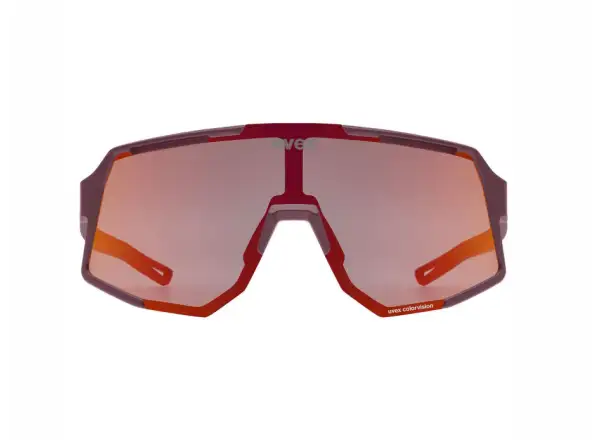 Uvex Sequenze CV cycling glasses Burgundy matt/Mirror Red
