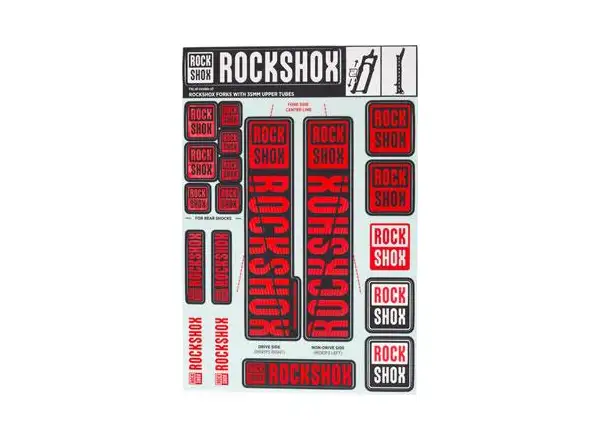 Rock Shox Decal Kit Oxy Red for Pike/Lyrik/Yari/Domain/Revelation (2018+)
