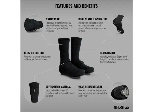 Grip Grab Flandrien Waterproof road overshoes black
