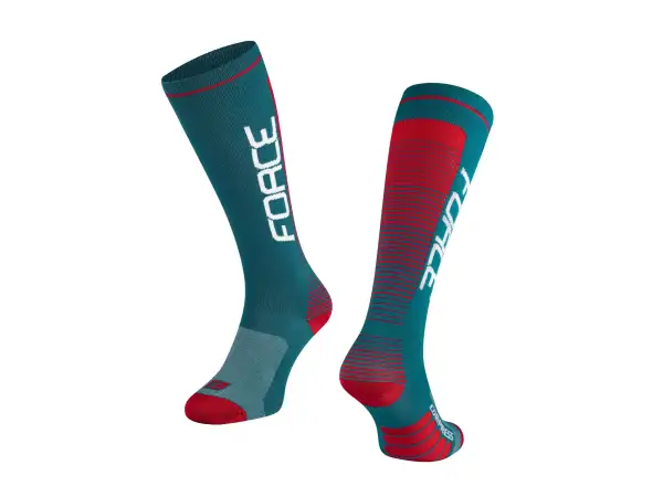 Force Compress compression elastic knee-highs Petrol/Red