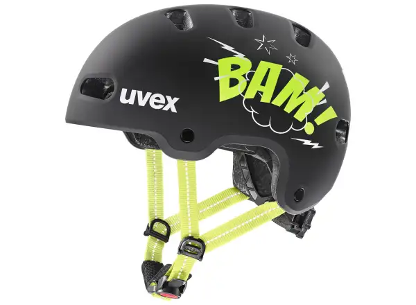 Uvex Kid 4 Style kids helmet Bam Black/Lime Matt