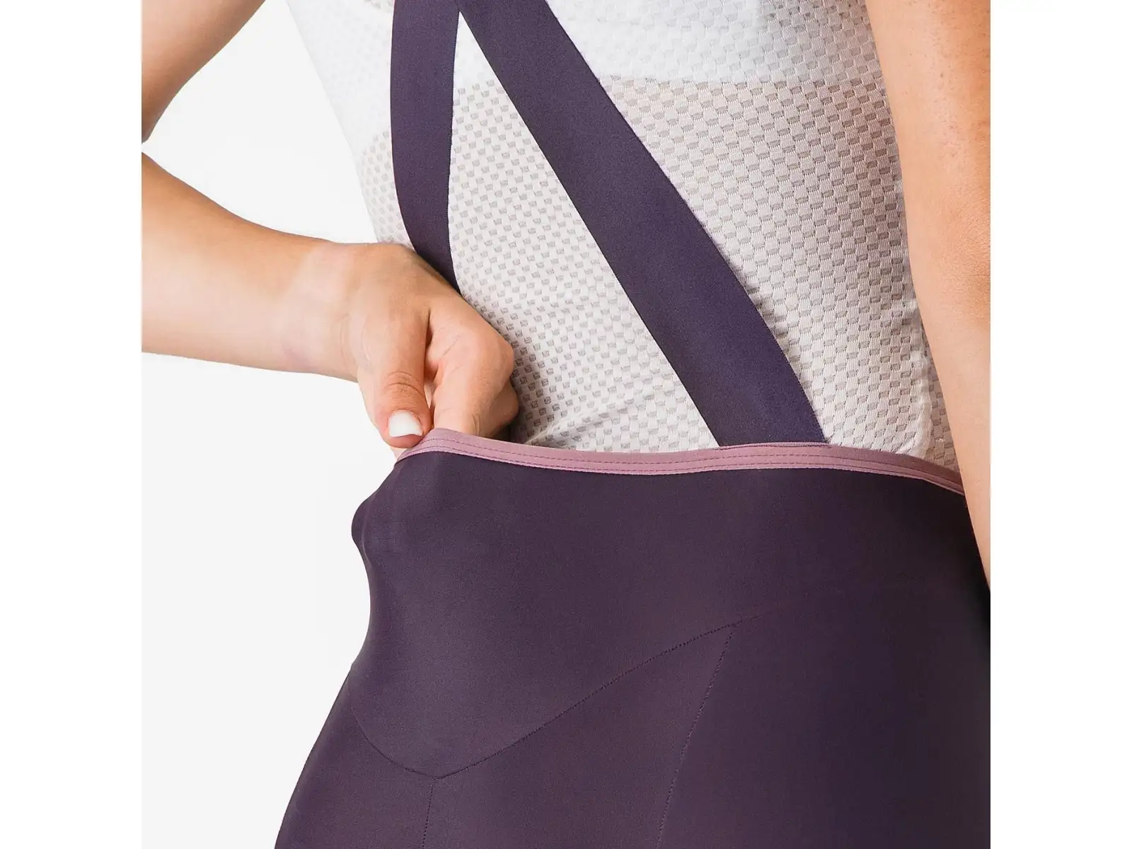 Castelli Prima 2 DT women's shorts with pad and bib Dark Night Shade/Deep Purple