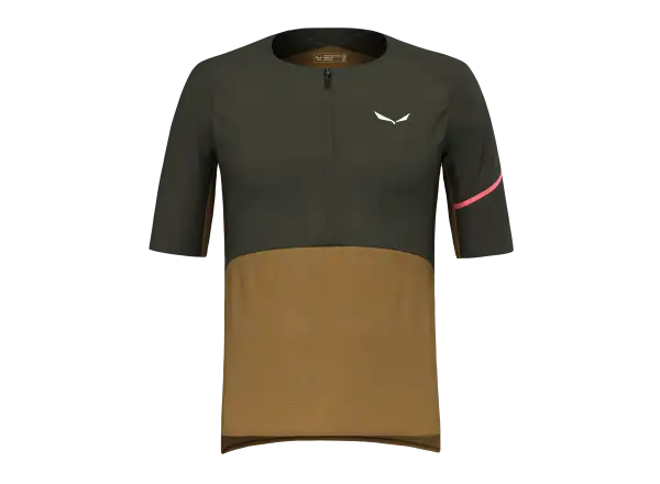 Salewa Vento 1/2 zip men's jersey short sleeve Dark Olive