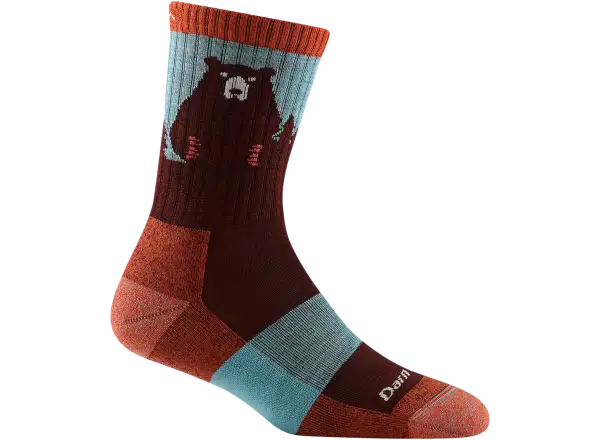 Darn Tough Bear Town Micro Crew Lightweight Cushion women's socks Burgundy