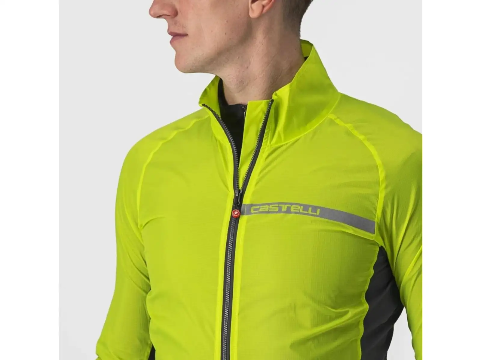 Castelli Squadra Stretch men's jacket Electric Lime/Dark Grey