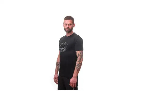 Sensor Merino Active PT Van Life men's shirt short sleeve Black