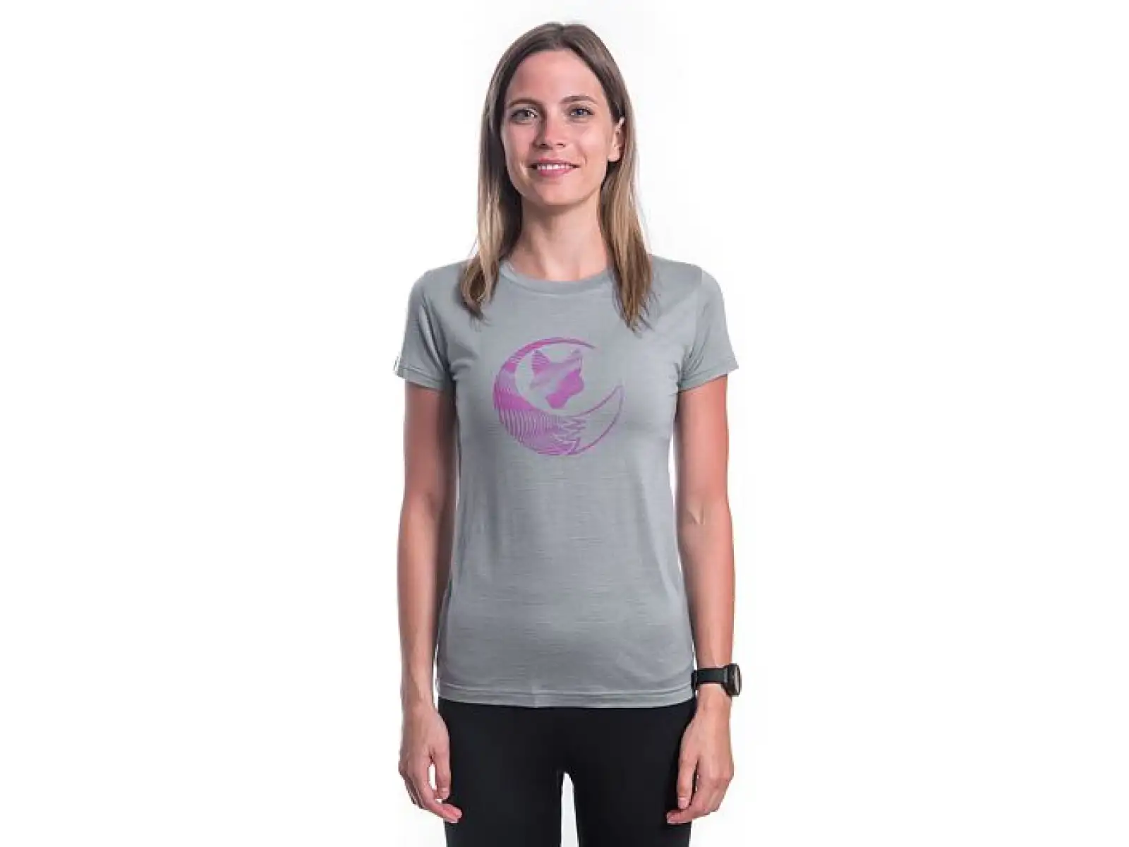 Sensor Merino Active Fox women's shirt short sleeve Grey