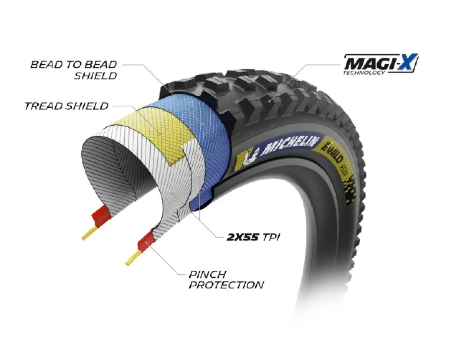 Michelin E-Wild Rear 27.5x2.60" Racing Line TS TLR MTB tire kevlar