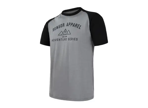 Sensor Merino Active Pt Adventure men's T-shirt short sleeve grey/black