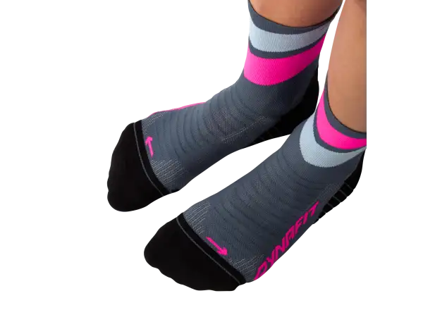 Dynafit Ultra Mid running socks Cinder/Pink Glo