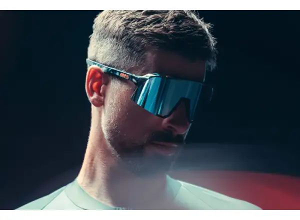 100% S3 HiPER Cycling Glasses Black Holographic/Blue Multilayer Mirror Lens