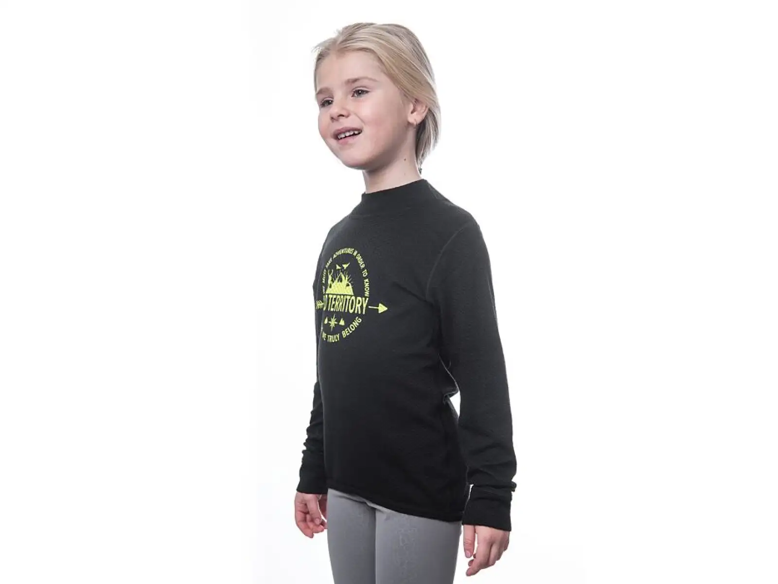 Sensor Merino DF Territory children's long sleeve shirt black