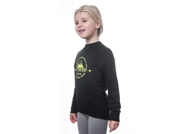 Sensor Merino DF Territory children's long sleeve shirt black