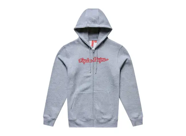 Troy Lee Designs Signature men's zip-up hoodie Gray heather/Red