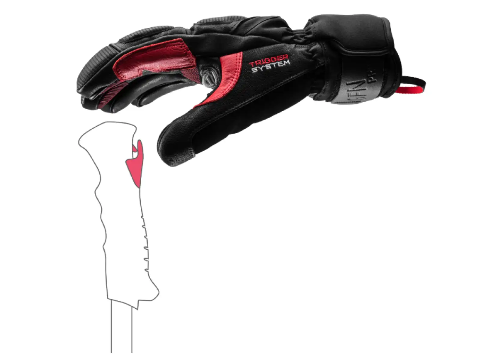 Leki Griffin Pro 3D gloves Black-Red-White