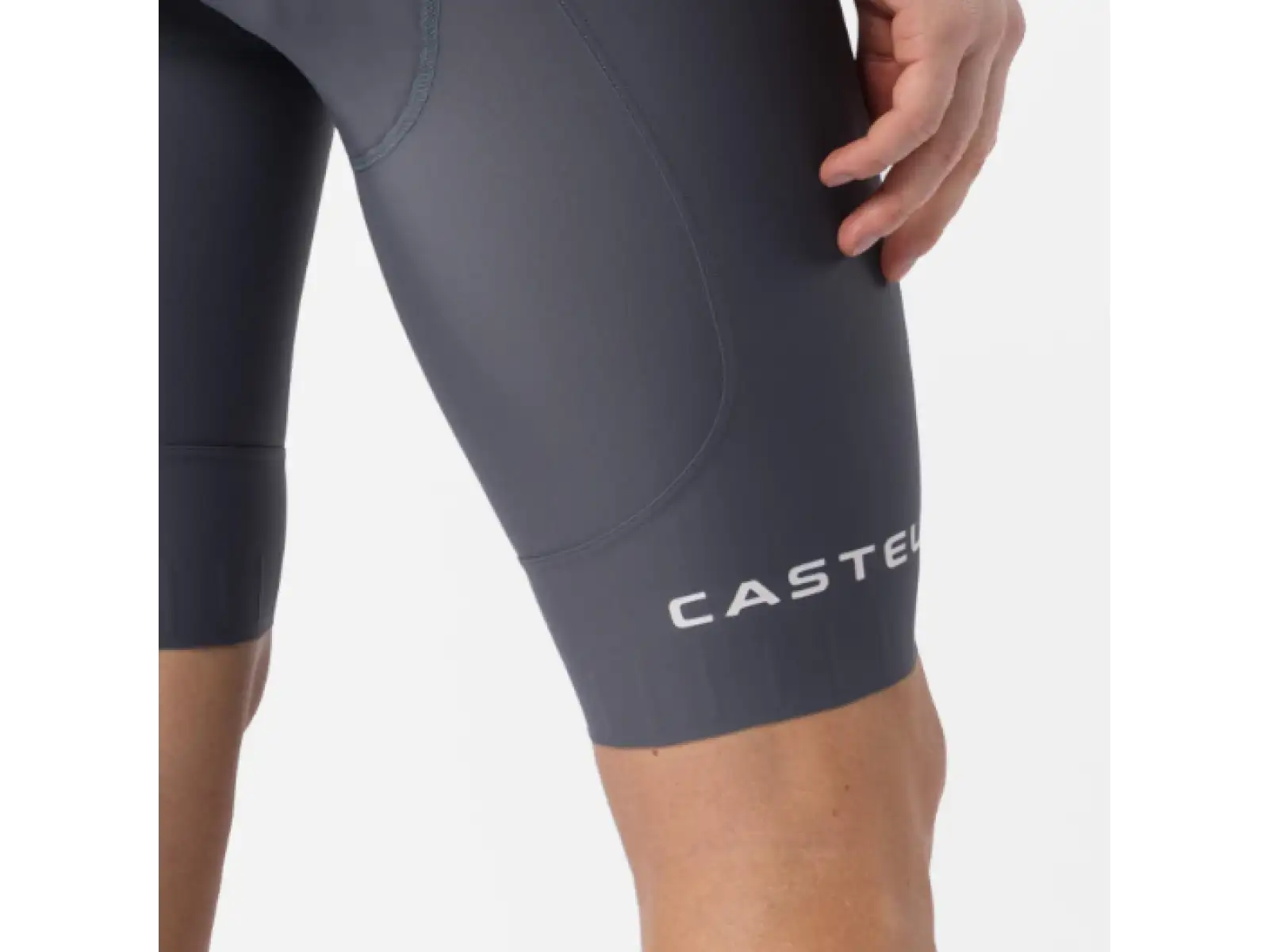 Castelli Espresso 2 men's shorts with pad and bib Smoky Gray