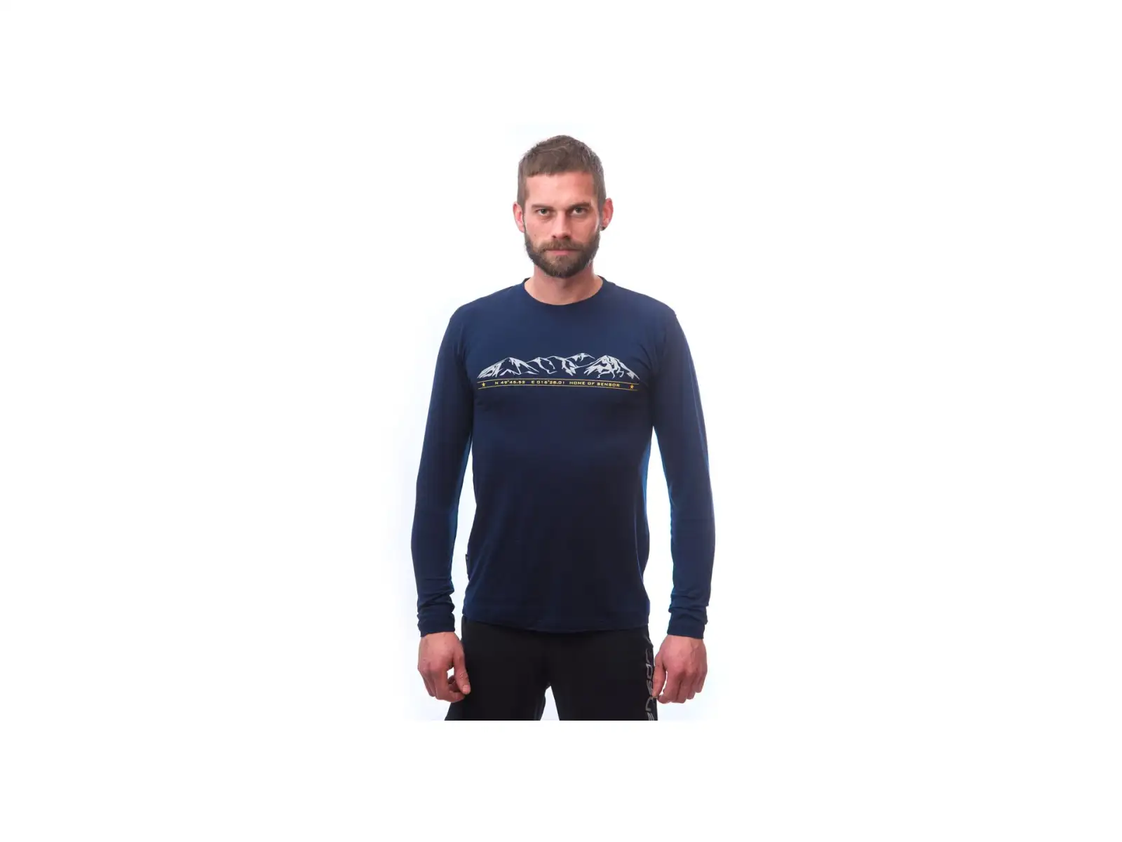 Sensor Merino Active PT Mountains men's shirt long sleeve Deep Blue