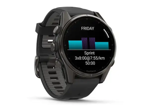 Garmin fenix 8 - 43 mm AMOLED Sapphire smart watch Carbon titanium Black/Pebble grey