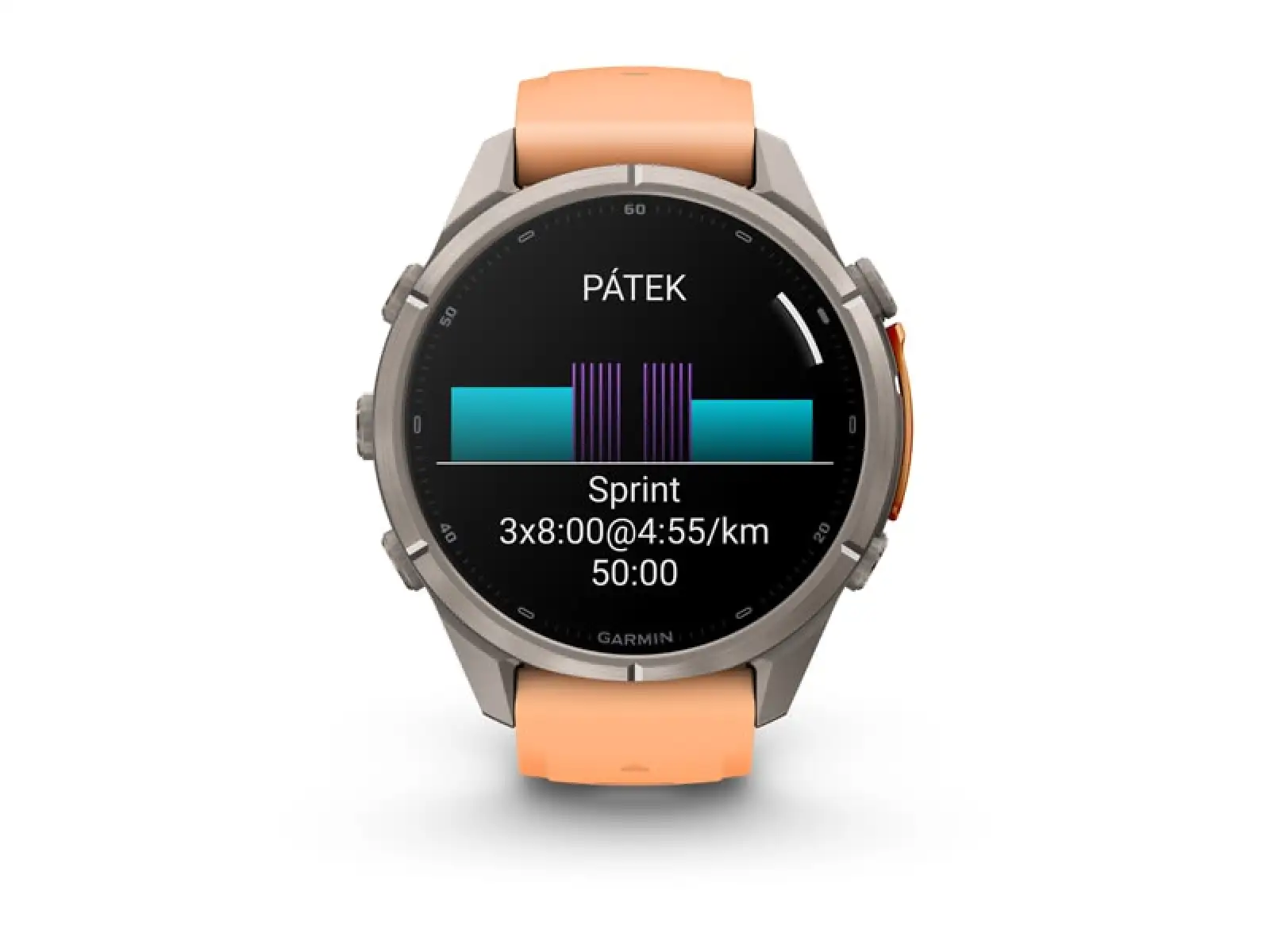 Garmin fenix 9 Pro – inReach 43 mm smartwatch Titanium Shell pink/autumn orange silicone band