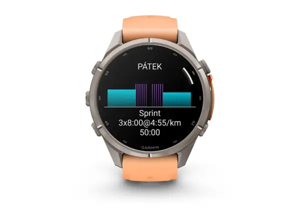 Garmin fenix 9 Pro – inReach 43 mm smartwatch Titanium Shell pink/autumn orange silicone band