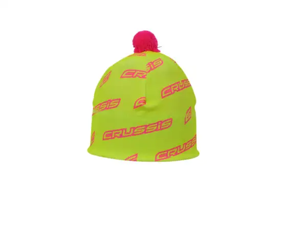 Crussis Logo cap with pom pom yellow fluo/pink fluo size Uni