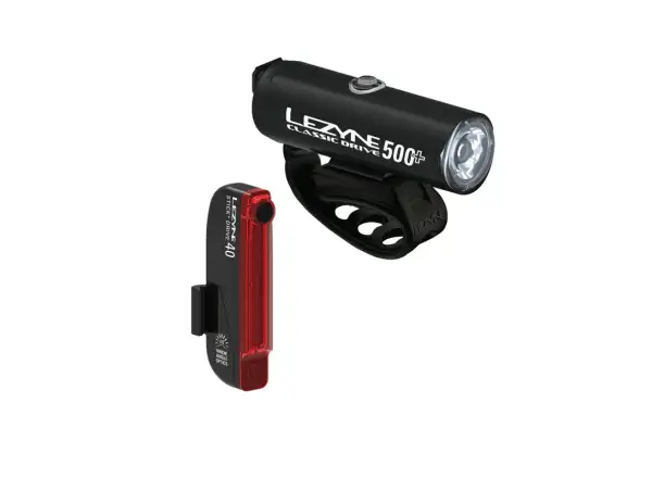 Lezyne Classic Drive 500+/Stick Drive light set Satin Black/Black