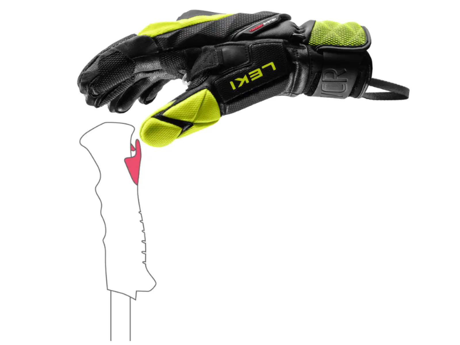 Leki WCR Venom SL 3D racing gloves Black-Ice Lemon