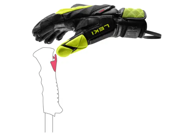 Leki WCR Venom SL 3D racing gloves Black-Ice Lemon
