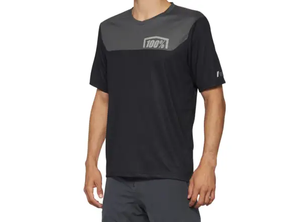 100% Airmatic Short Sleeve Jersey Men Black/Charcoal
