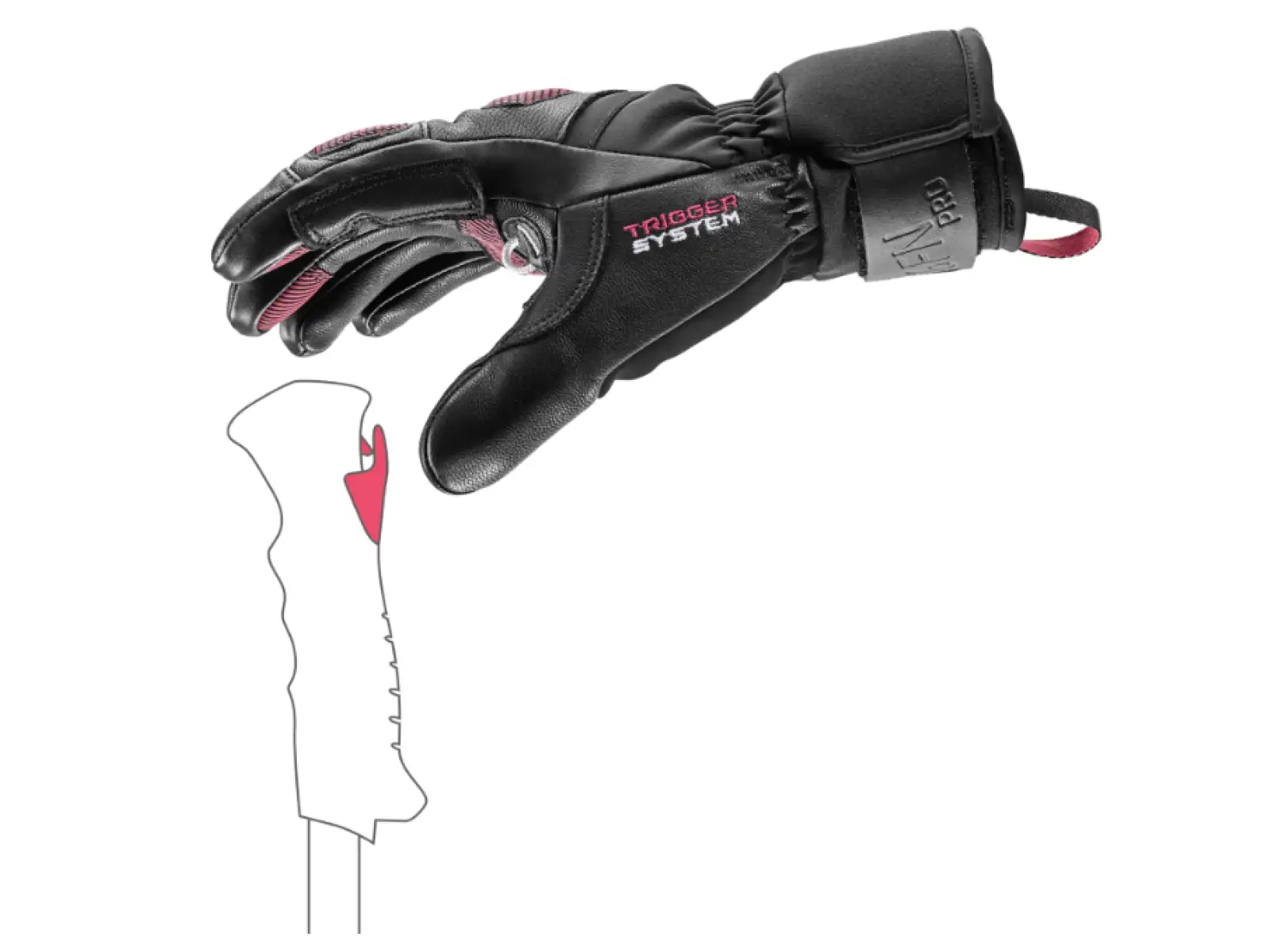 Leki Griffin Pro 3D Women gloves Black-Rose