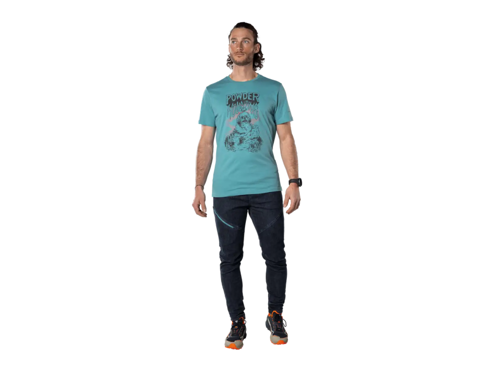 Dynafit 24/7 Artist Series Cotton men's t-shirt Storm blue/Powder Hounding