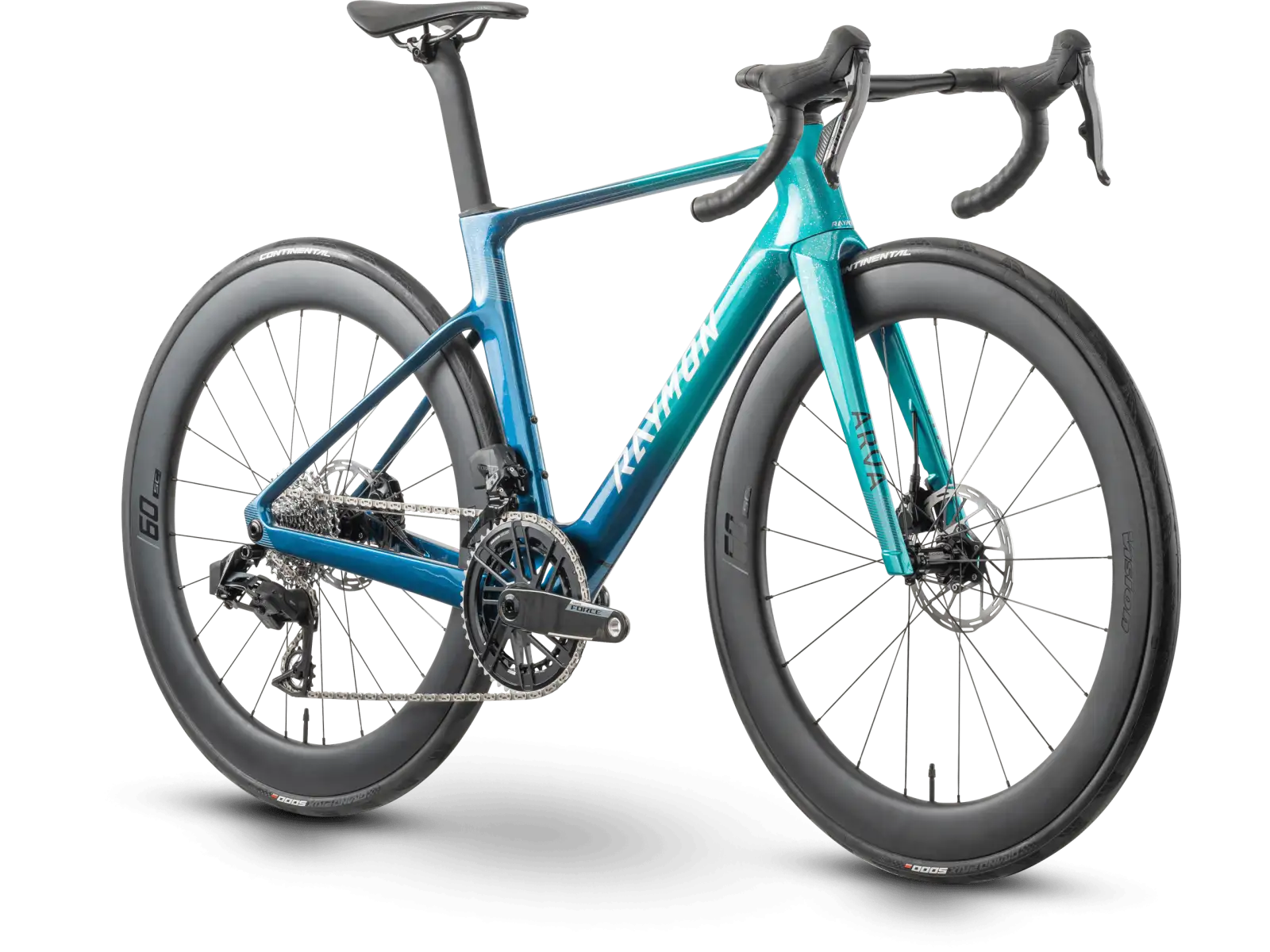 Raymon Arva Evo 24S Force E1 AXS road bike ocean fade/chrome