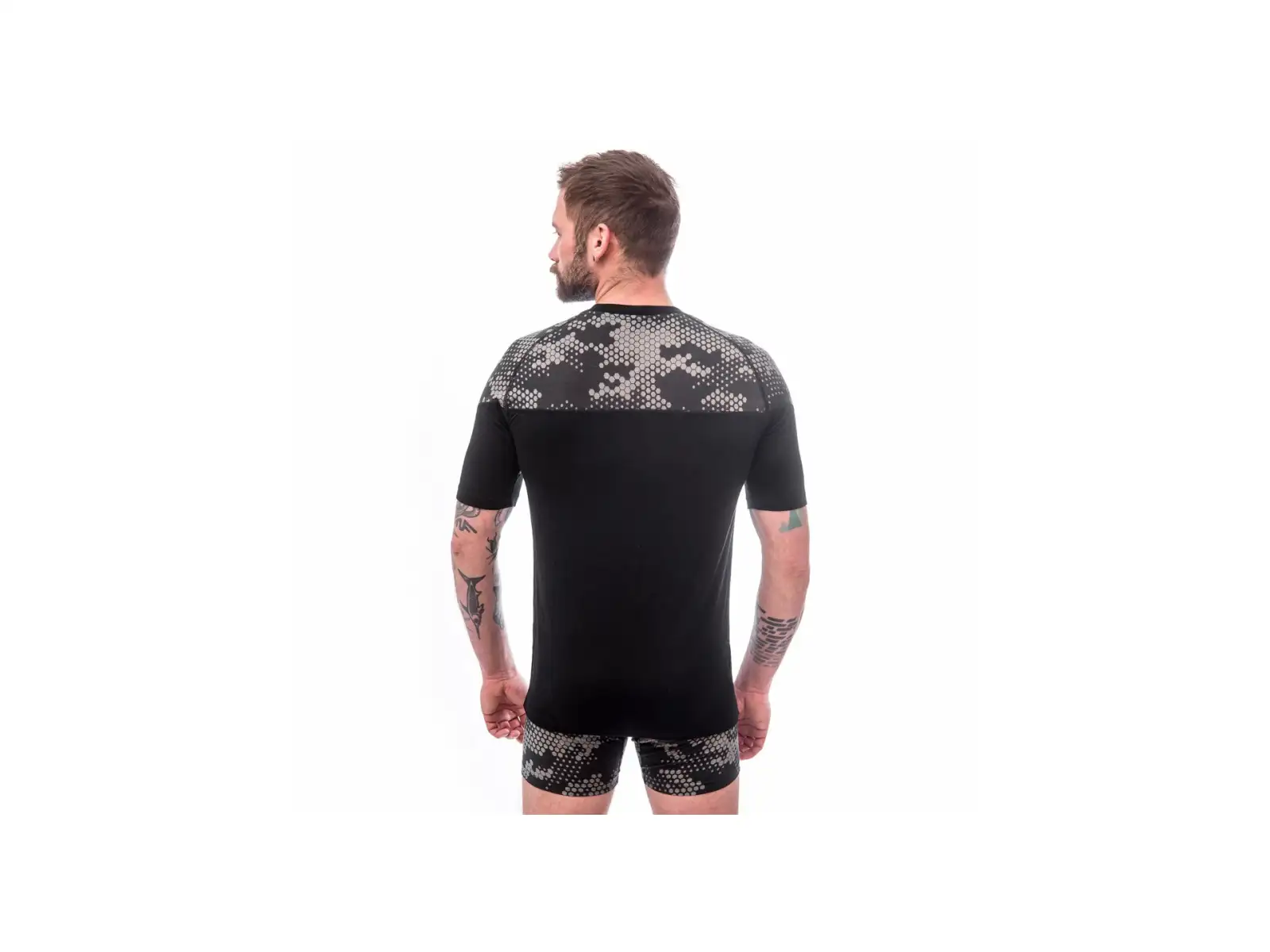 Sensor Merino Impress men's T-shirt short sleeve black/Honeycomb