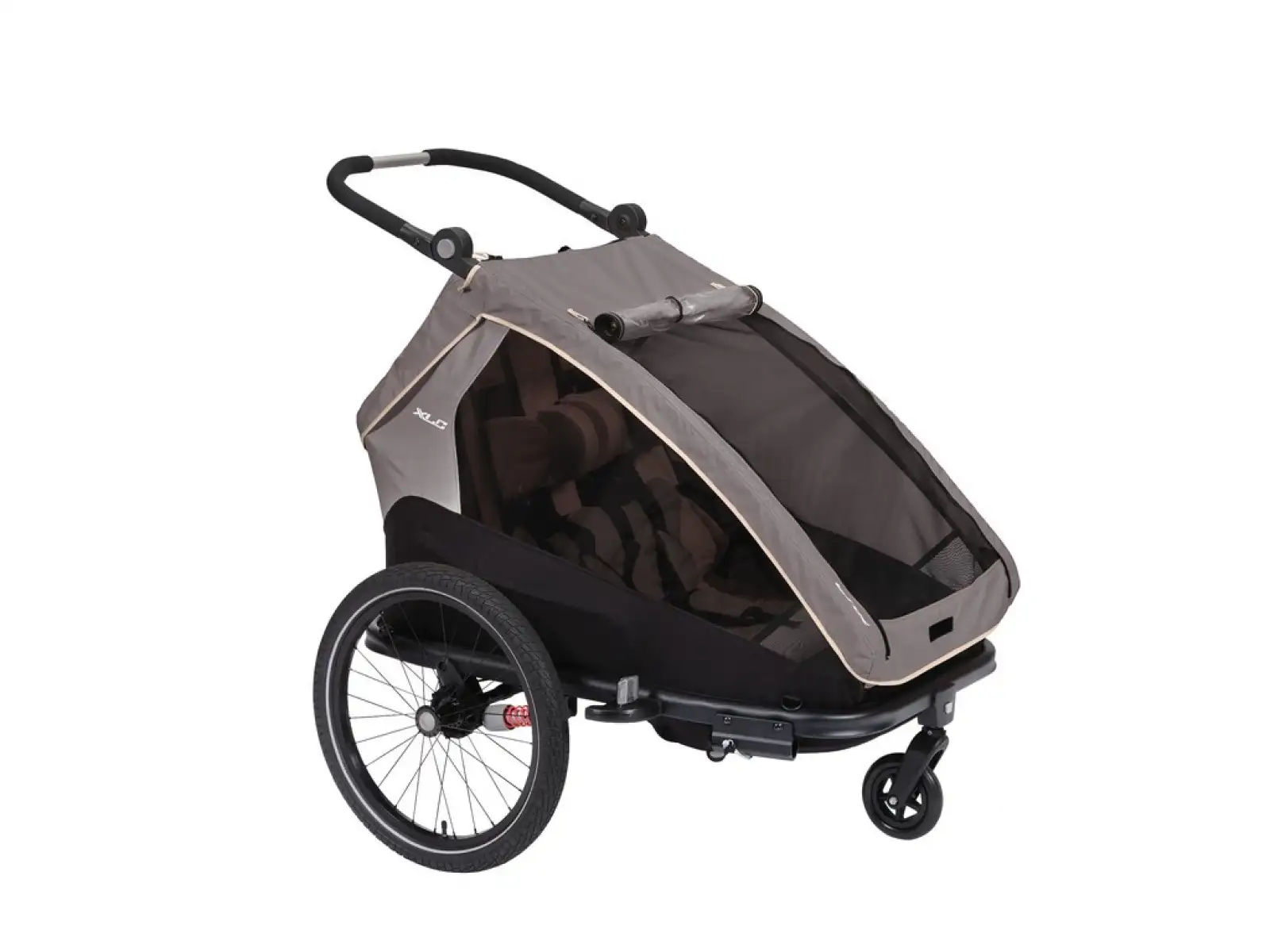 XLC DUOs BS-C10 child two-seater trailer 20" grey/beige/anthracite