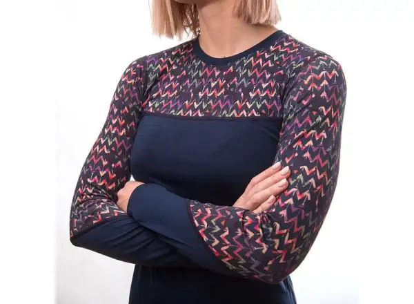 Sensor Merino Impress women's long sleeve shirt Deep Blue/Origami
