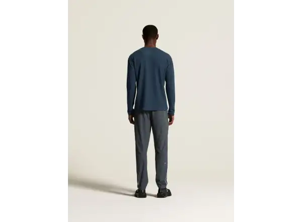 Craft Wool Waffle men's long sleeve shirt blue