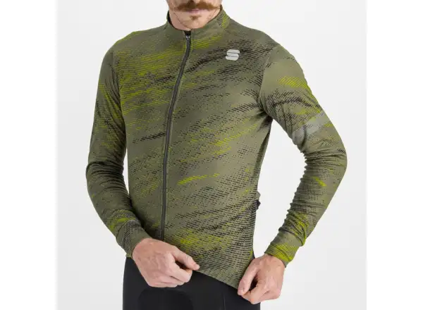 Sportful Cliff Supergiara men's jersey long sleeve beetle guacamole black