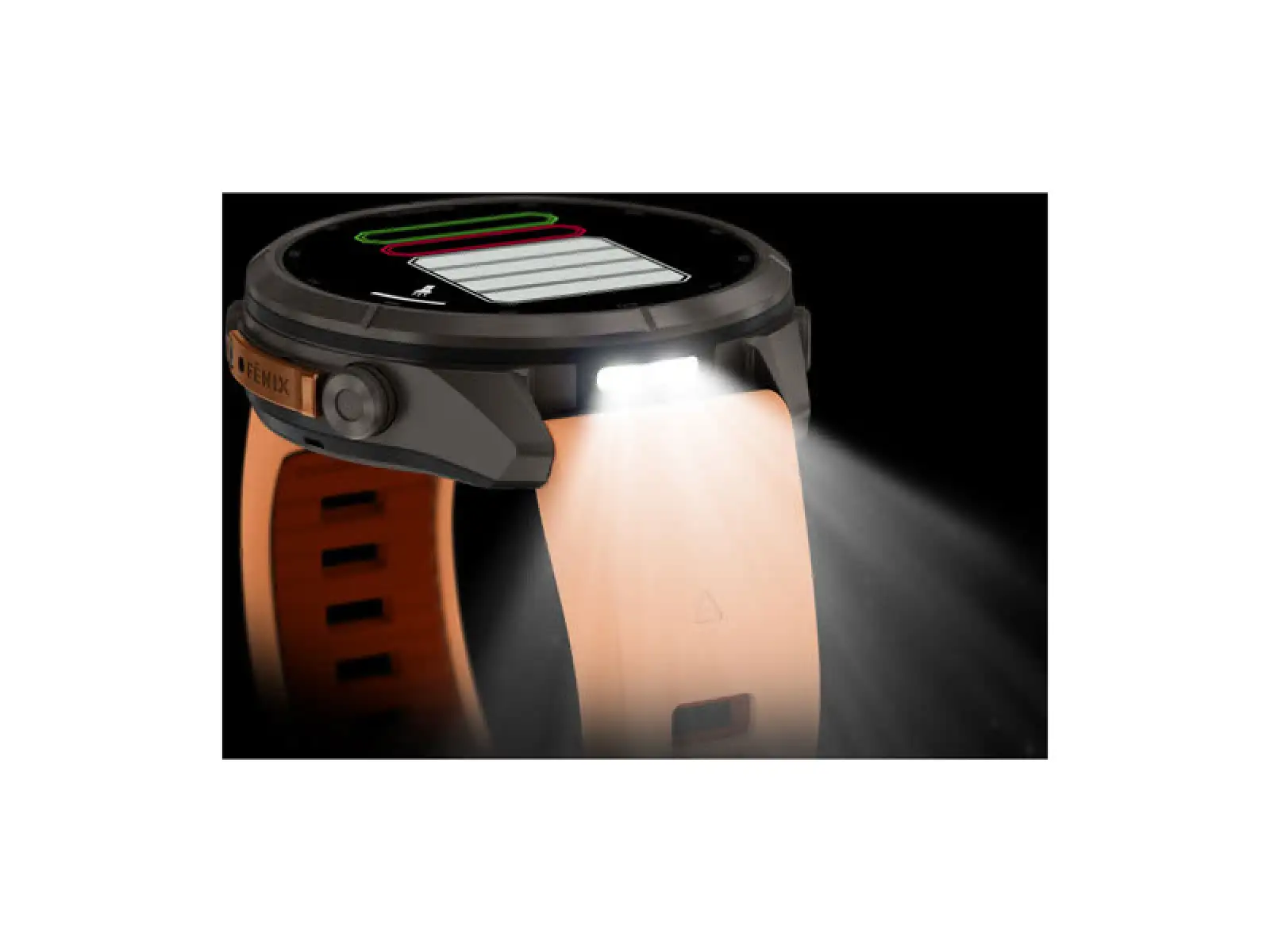Garmin fenix 9 Pro – inReach 43 mm smartwatch Titanium Shell pink/autumn orange silicone band