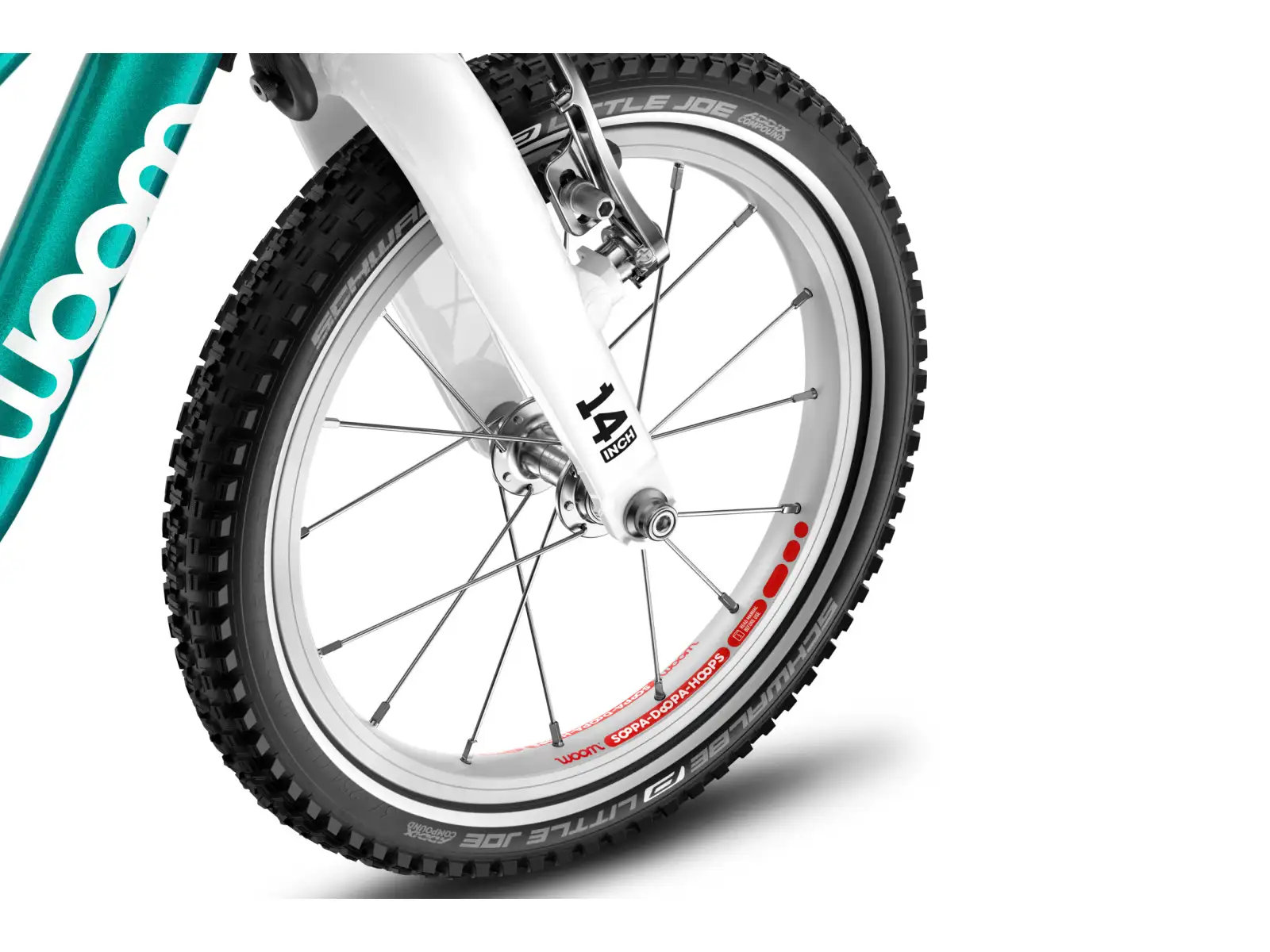 Woom GO 1 Plus Metallic Turquoise 14 children's balance bike