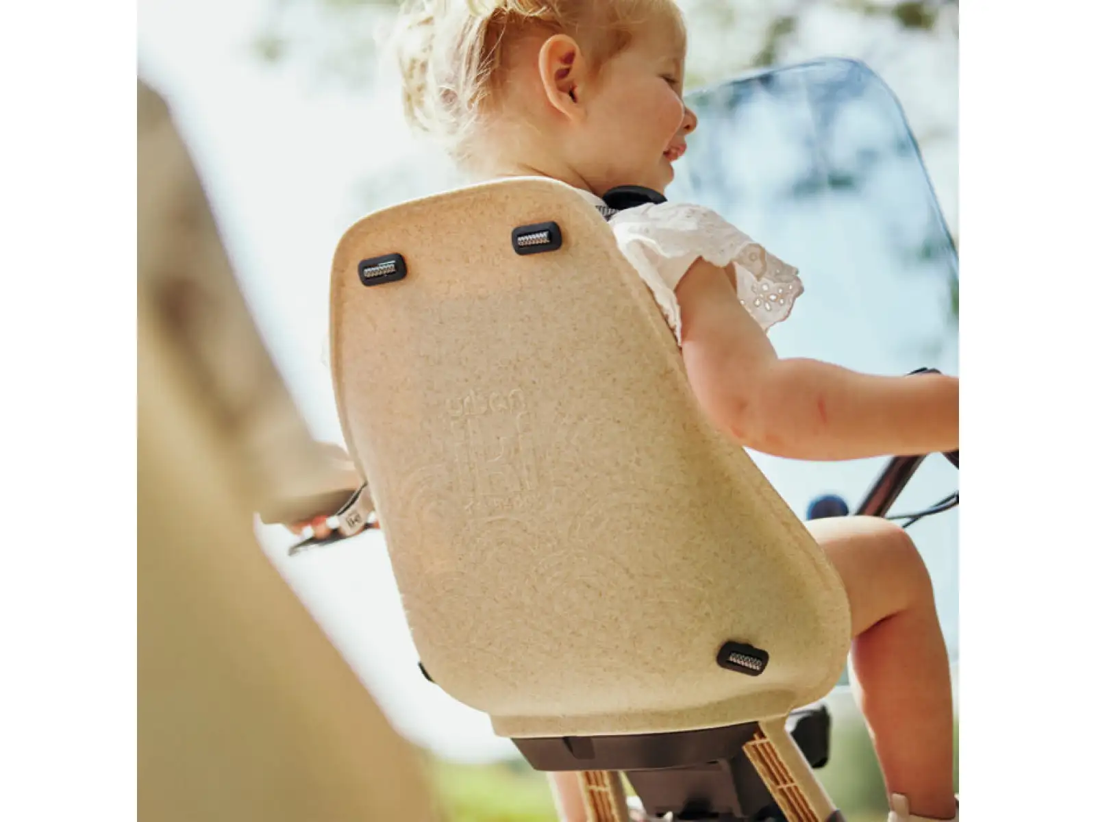 Urban Iki BIO child seat front with stem adapter Oishi Beige/Bincho Black