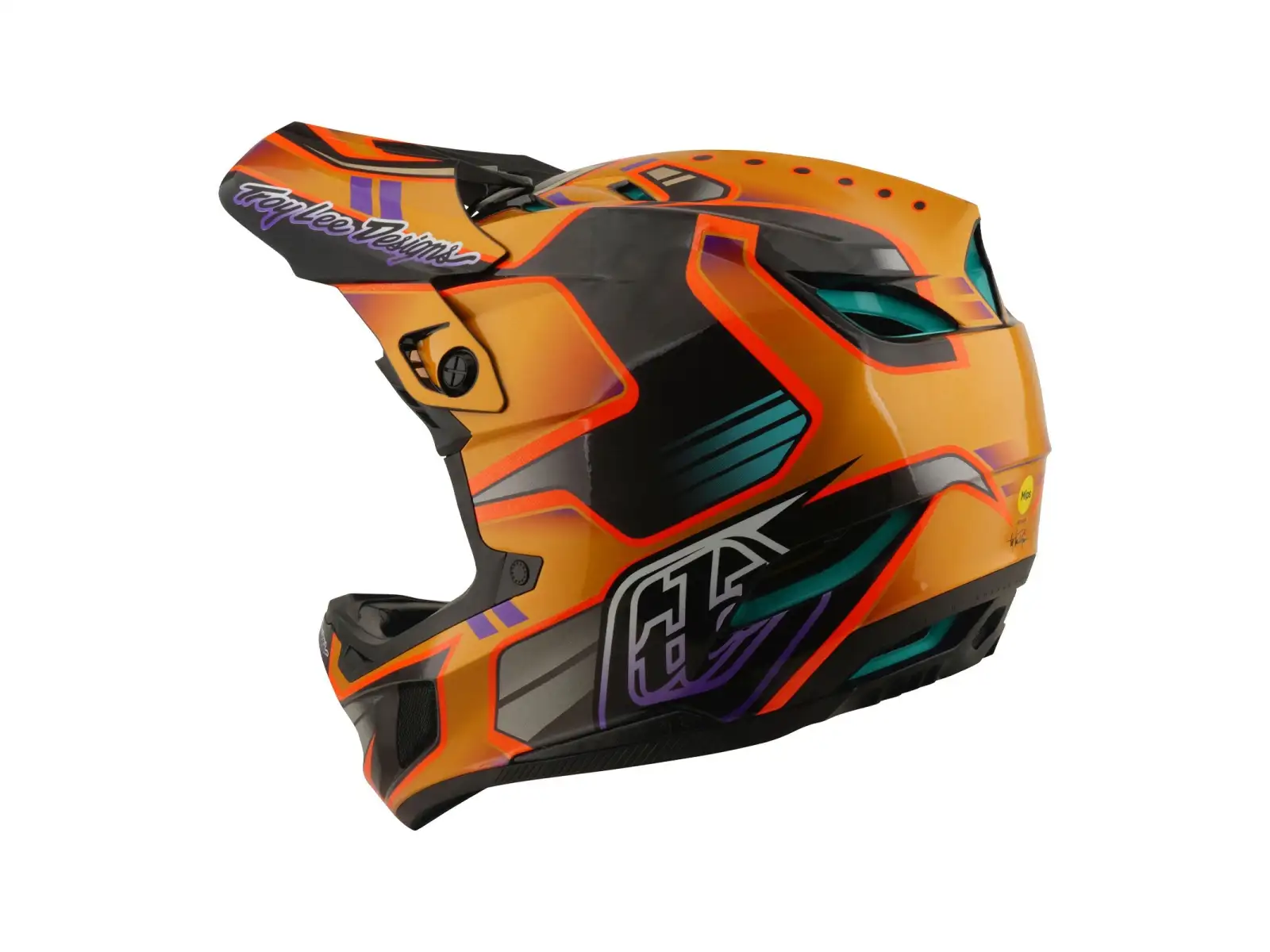 Troy Lee Designs D4 Carbon MIPS helmet Crest Gold