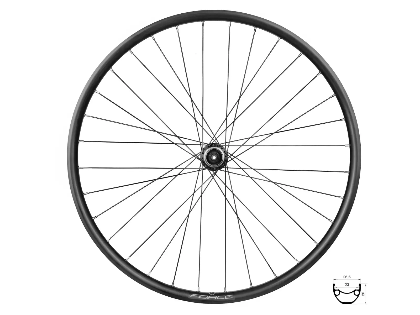 Force XC Disc 559x23 rear spoked wheel TX505-CL 32 holes