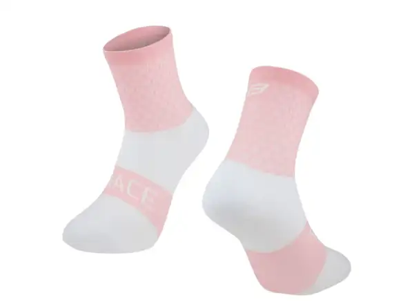Force Trace cycling socks pink/white